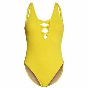 PLUS SIZE Leith Yellow Malibu One PC Swimsuit